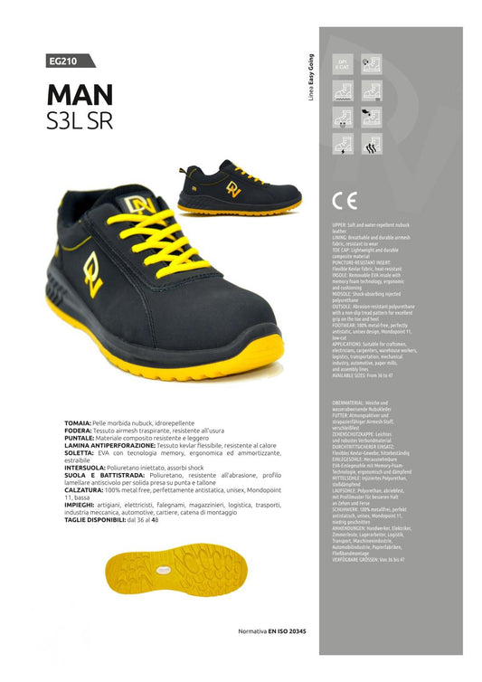 Scarpa antinfortunistica MAN S3 per officina metalmeccanica